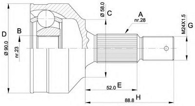 OPEN PARTS cvj546110 -  Шарнирный комплект, приводной вал